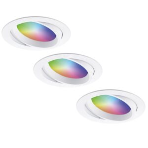 Homeylux Set van 3 stuks smart WiFi LED inbouwspots Luna RGBWW kantelbaar Wit IP44 1050lm Bestellen via ledinbouwverlichting