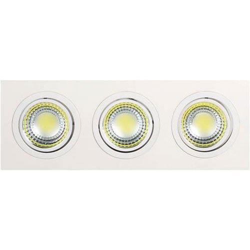 LED Spot – Inbouwspot 3-lichts – Rechthoek 15W – Helder/Koud Wit 6400K – Mat Wit Aluminium – Kantelbaar 255x93mm Bestellen via ledinbouwverlichting
