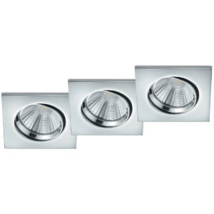 LED Spot 3 Pack – Inbouwspot – Trion Paniro – Vierkant 5W – Dimbaar – Warm Wit 3000K – Mat Chroom – Aluminium – 80mm Bestellen via ledinbouwverlichting