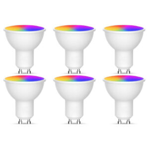 LED Spot 6 Pack – Facto – Smart LED – Wifi LED – Slimme LED – 5W – GU10 Fitting – RGB+CCT – Aanpasbare Kleur – Dimbaar – Afstandsbediening Bestellen via ledinbouwverlichting