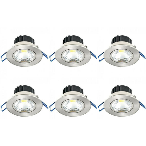 LED Spot 6 Pack – Inbouwspot – Lila – 5W – Helder/Koud Wit 6400K – Rond – Mat Chroom – Aluminium – Kantelbaar – Ø83mm Bestellen via ledinbouwverlichting