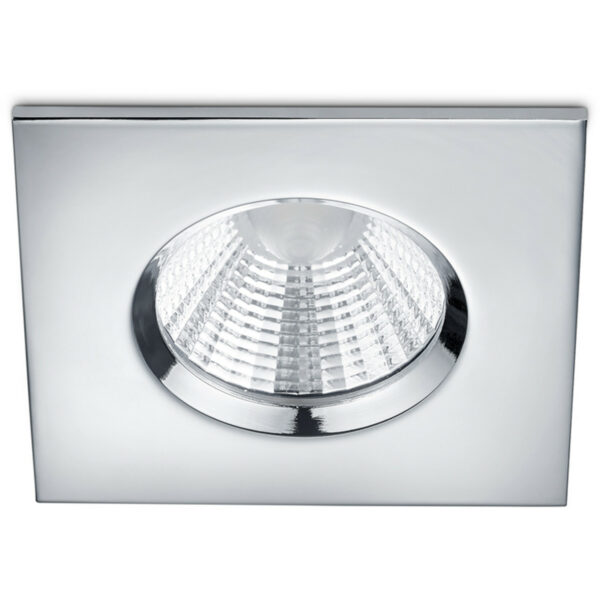 LED Spot – Inbouwspot – Trion Zagrona – 5W – Waterdicht IP65 – Dimbaar – Warm Wit 3000K – Glans Chroom – Aluminium – Vierkant Bestellen via ledinbouwverlichting