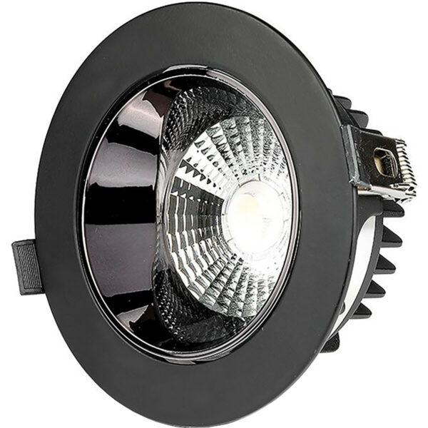 LED Spot – Inbouwspot – Viron Coba – 10W – Warm Wit 3000K – Rond – Mat Zwart – Aluminium Bestellen via ledinbouwverlichting
