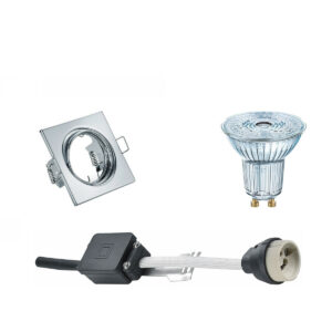 LED Spot Set – OSRAM Parathom PAR16 940 36D – GU10 Fitting – Dimbaar – Inbouw Vierkant – Glans Chroom – 3.7W – Natuurlijk Wit 4000K – Kantelbaar 80mm Bestellen via ledinbouwverlichting