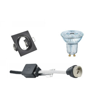 LED Spot Set – OSRAM Parathom PAR16 930 36D – GU10 Fitting – Dimbaar – Inbouw Vierkant – Mat Zwart – 3.7W – Warm Wit 3000K – Kantelbaar 80mm Bestellen via ledinbouwverlichting