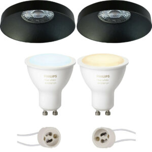 Pragmi Vrito Pro – Inbouw Rond – Mat Zwart – Ø82mm – Philips Hue – LED Spot Set GU10 – White Ambiance – Bluetooth Bestellen via ledinbouwverlichting