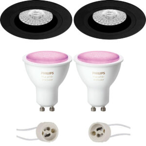 Pragmi Rodos Pro – Inbouw Rond – Mat Zwart – Ø93mm – Philips Hue – LED Spot Set GU10 – White and Color Ambiance – Bluetooth Bestellen via ledinbouwverlichting