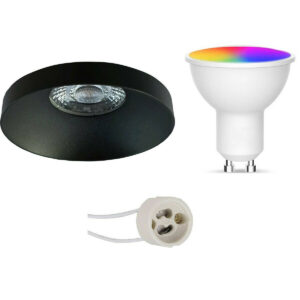 LED Spot Set GU10 – Facto – Smart LED – Wifi LED – Slimme LED – 5W – RGB+CCT – Aanpasbare Kleur – Dimbaar – Pragmi Vrito Pro – Inbouw Rond – Mat Zwart – Ø82mm Bestellen via ledinbouwverlichting