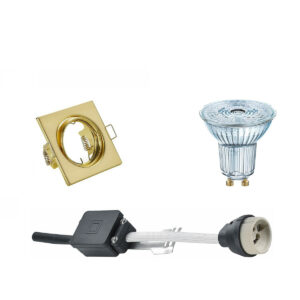 LED Spot Set – LEDVANCE Parathom PAR16 930 36D – GU10 Fitting – Dimbaar – Inbouw Vierkant – Mat Goud – 3.7W – Warm Wit 3000K – Kantelbaar 80mm Bestellen via ledinbouwverlichting