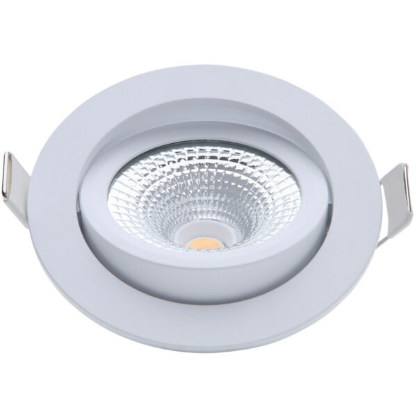 EcoDim – LED Spot – Inbouwspot – ED-10022 – 5W – Waterdicht IP54 – Dimbaar – Dim to Warm – Warm Wit 2000K-3000K – Mat Wit – Aluminium – Rond – Kantelbaar Bestellen via ledinbouwverlichting