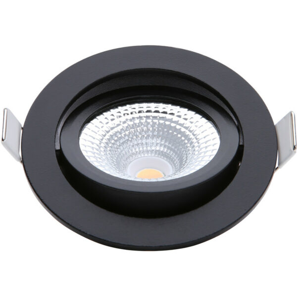 EcoDim – LED Spot – Inbouwspot – ED-10023 – 5W – Waterdicht IP54 – Dimbaar – Dim to Warm – Warm Wit 2000K-3000K – Mat Zwart – Aluminium – Rond – Kantelbaar Bestellen via ledinbouwverlichting