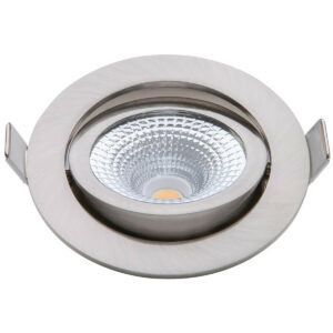 EcoDim – LED Spot – Inbouwspot – ED-10024 – 5W – Waterdicht IP54 – Dimbaar – Dim to Warm – Warm Wit 2000K-3000K – Geborsteld Nikkel – Aluminium – Rond – Kantelbaar Bestellen via ledinbouwverlichting