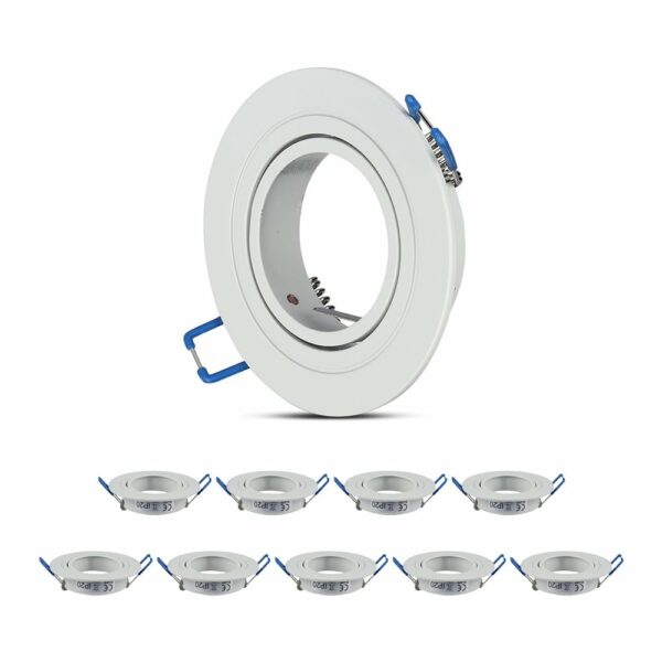 V-TAC Set van 10 Montana – GU10 armatuur – Inbouwspot – Kantelbaar – Wit – 75mm inbouwmaat Bestellen via ledinbouwverlichting