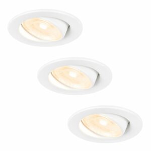 HOFTRONIC™ 3x Malta – LED inbouwspots badkamer – wit – IP44 – 5W – 2700K warm wit – dimbaar – 5 jaar garantie Bestellen via ledinbouwverlichting