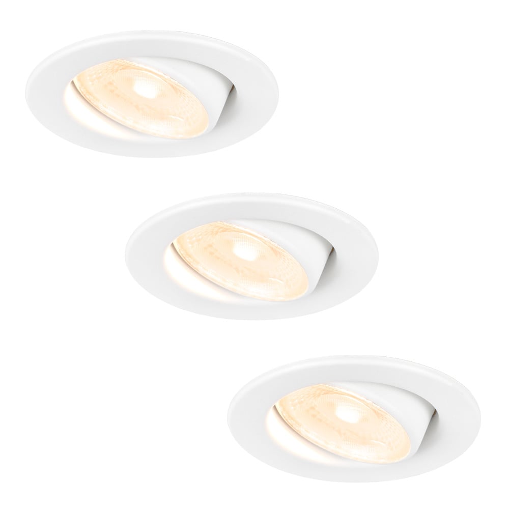 HOFTRONIC™ 3x Malta – LED inbouwspots badkamer – wit – IP44 – 5W – 2700K warm wit – dimbaar – 5 jaar garantie Bestellen via ledinbouwverlichting