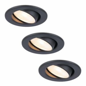 HOFTRONIC™ 3x Malta – LED inbouwspots badkamer – zwart – IP44 – 5W – 2700K warm wit – dimbaar – 5 jaar garantie Bestellen via ledinbouwverlichting