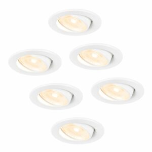 HOFTRONIC™ 6x Malta – LED inbouwspots badkamer – wit – IP44 – 5W – 2700K warm wit – dimbaar – 5 jaar garantie Bestellen via ledinbouwverlichting