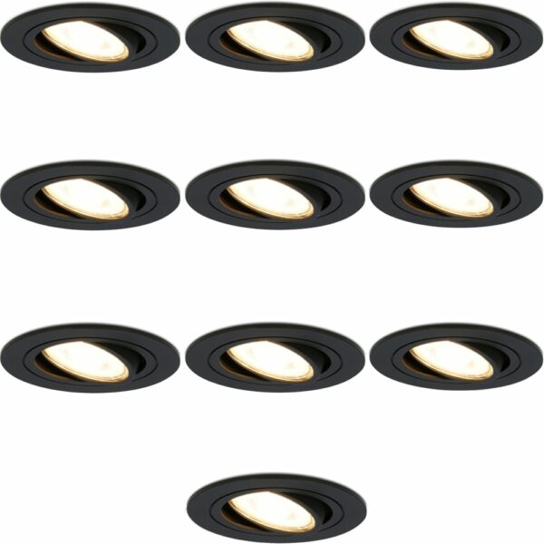 Hofronic Set van 10 dimbare LED inbouwspots 5 Watt 2700K warm wit kantelbaar Bestellen via ledinbouwverlichting