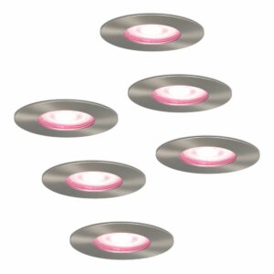 Hofronic Set van 6 stuks smart WiFi dimbare RGBWW LED inbouwspots Bari RVS 5,5 Watt IP65 spuitwaterdicht Bestellen via ledinbouwverlichting