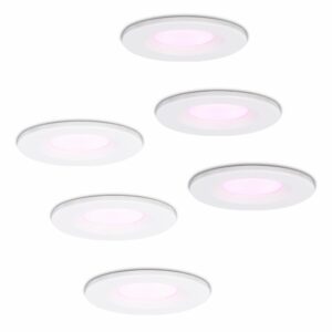 Homeylux Set van 6 Venezia – Smart inbouwspots – WiFi + Bluetooth – Bestuurbaar via App – RGBWW Dimbaar – Wit – IP65 Waterdicht – Google home , Alexa en Siri – Smart spotjes Bestellen via ledinbouwverlichting