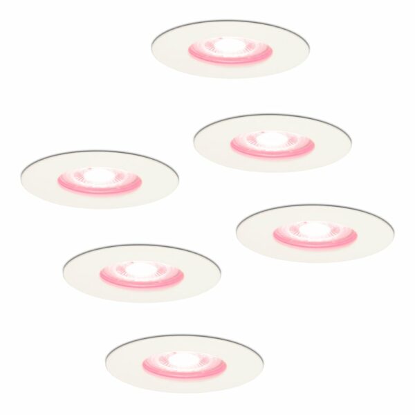 Hofronic Set van 6 stuks smart WiFi dimbare RGBWW LED inbouwspots Bari wit 5,5 Watt IP65 spuitwaterdicht Bestellen via ledinbouwverlichting