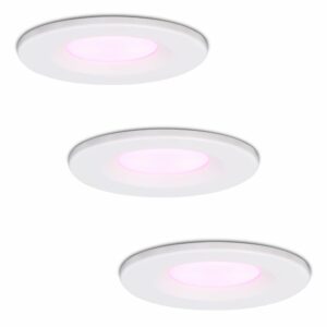 Homeylux Set van 3 Venezia Smart inbouwspots – WiFi + Bluetooth – Bestuurbaar via App – RGBWW Dimbaar – Wit – IP65 Waterdicht – Google home , Alexa en Siri – Smart spotjes Bestellen via ledinbouwverlichting