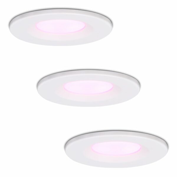 Homeylux Set van 3 Venezia Smart inbouwspots – WiFi + Bluetooth – Bestuurbaar via App – RGBWW Dimbaar – Wit – IP65 Waterdicht – Google home , Alexa en Siri – Smart spotjes Bestellen via ledinbouwverlichting