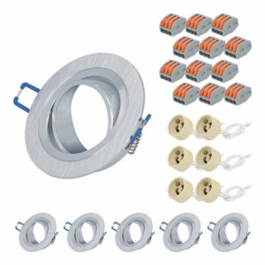 HOFTRONIC™ Set van 6 Kobi GU10 Inbouwspot armaturen IP20 Kantelbaar aluminium Bestellen via ledinbouwverlichting