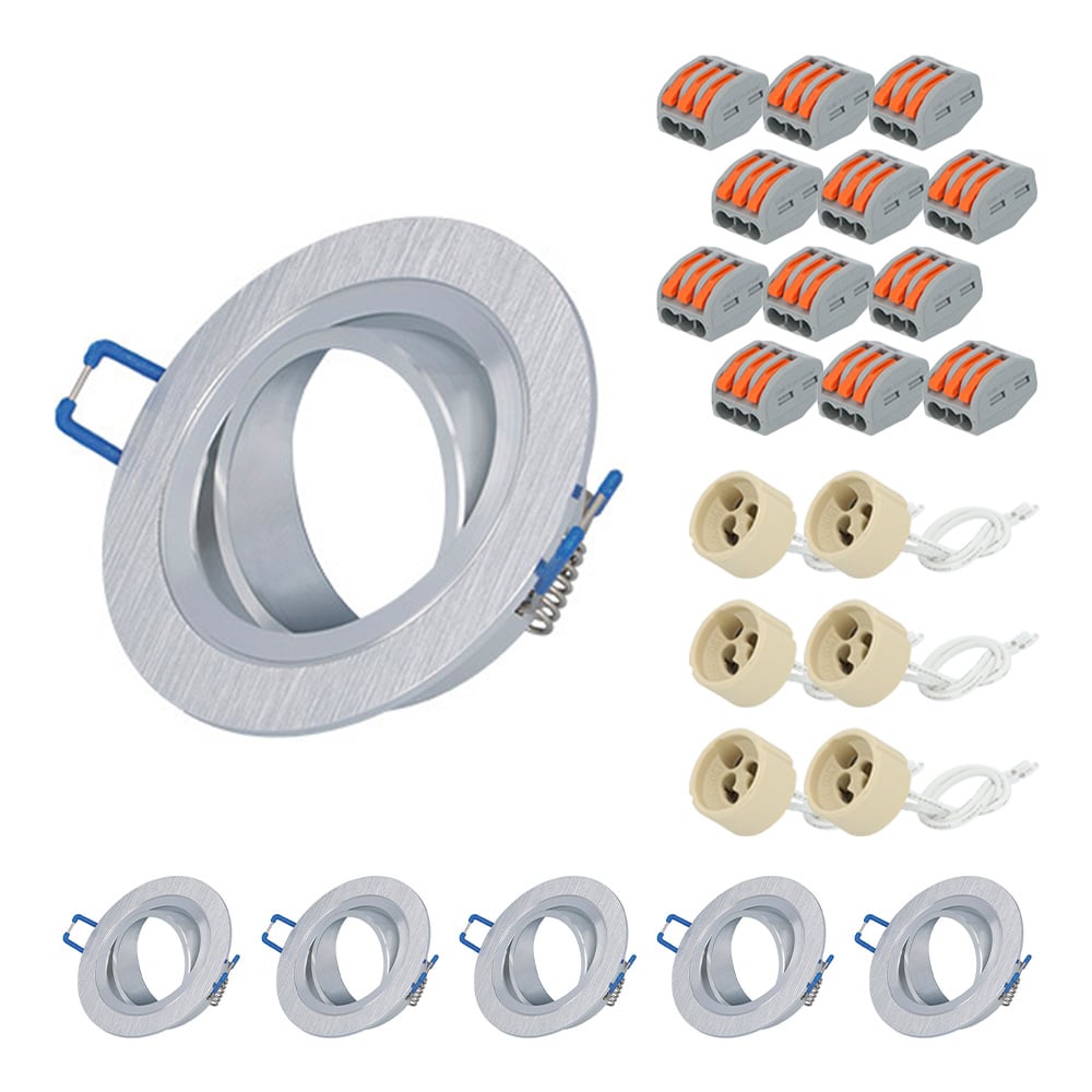 HOFTRONIC™ Set van 6 Kobi GU10 Inbouwspot armaturen IP20 Kantelbaar aluminium Bestellen via ledinbouwverlichting