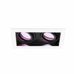 HOFTRONIC SMART Durham Inbouwspot Dubbel Wit – GU10 – 4,5 Watt 350 lumen – RGB + WW – Wifi + BLE – Kantelbaar – IP20 – Rechthoek Bestellen via ledinbouwverlichting