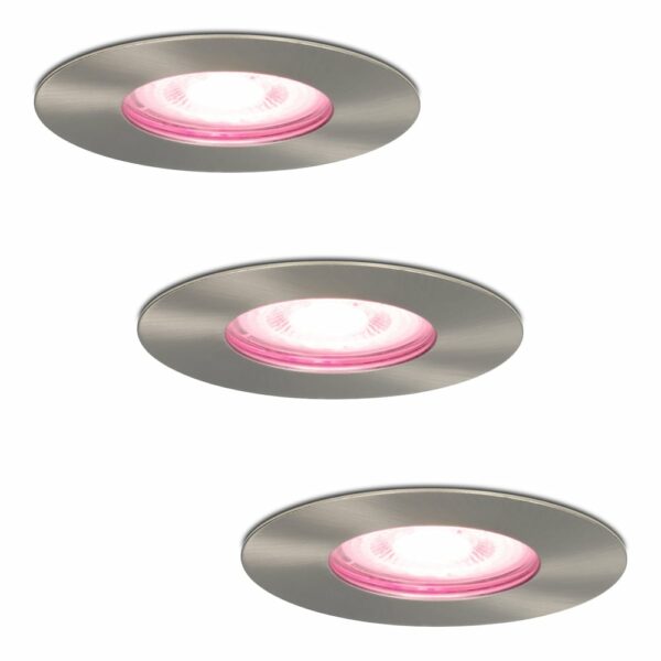 Hofronic Set van 3 stuks smart WiFi dimbare RGBWW LED inbouwspots Bari RVS 5,5 Watt IP65 spuitwaterdicht Bestellen via ledinbouwverlichting