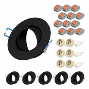 HOFTRONIC™ Set van 6 Pedro GU10 Inbouwspot armaturen IP20 Kantelbaar zwart Bestellen via ledinbouwverlichting