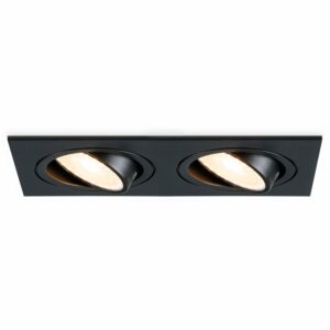 HOFTRONIC™ Mallorca dubbele LED inbouwspot – Kantelbaar – 2700K Warm wit – GU10 – 5 Watt – Rechthoekig – GU10 verwisselbare lichtbron – Plafondspot voor binnen – Zwart Bestellen via ledinbouwverlichting