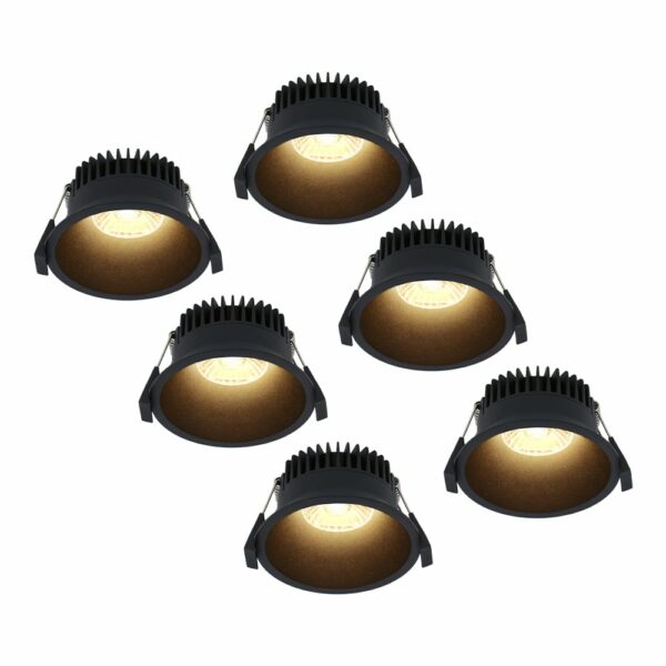 HOFTRONIC™ 6x Finn Dimbare LED inbouwspot – 10 Watt – Plafondspot – 2700K warm wit – 900 Lumen – Binnen & buiten – Verzonken spot – Zwart Bestellen via ledinbouwverlichting