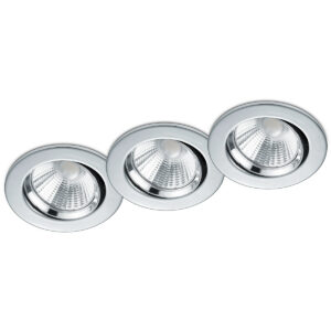 LED Spot 3 Pack – Inbouwspot – Trion Paniro – Rond 5W – Dimbaar – Warm Wit 3000K – Mat Chroom – Aluminium – Ø80mm Bestellen via ledinbouwverlichting