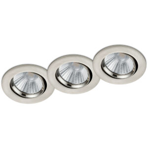 LED Spot 3 Pack – Inbouwspot – Trion Paniro – Rond 5W – Dimbaar – Warm Wit 3000K – Mat Nikkel – Aluminium – Ø80mm Bestellen via ledinbouwverlichting