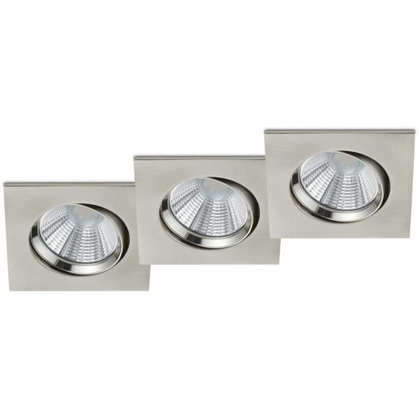 LED Spot 3 Pack – Inbouwspot – Trion Paniro – Vierkant 5W – Dimbaar – Warm Wit 3000K – Mat Nikkel – Aluminium – 80mm Bestellen via ledinbouwverlichting