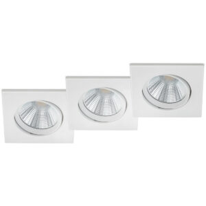 LED Spot 3 Pack – Inbouwspot – Trion Paniro – Vierkant 5W – Dimbaar – Warm Wit 3000K – Mat Wit – Aluminium – 80mm Bestellen via ledinbouwverlichting