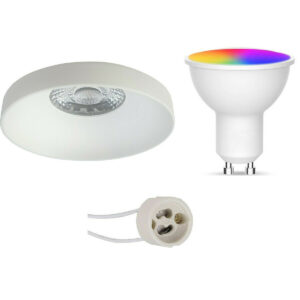 LED Spot Set GU10 – Facto – Smart LED – Wifi LED – Slimme LED – 5W – RGB+CCT – Aanpasbare Kleur – Dimbaar – Pragmi Vrito Pro – Inbouw Rond – Mat Wit – Ø82mm Bestellen via ledinbouwverlichting