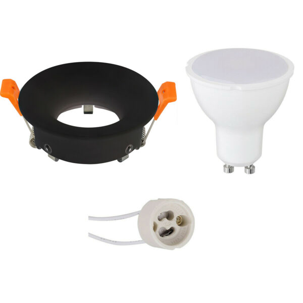 LED Spot Set – GU10 Fitting – Inbouw Rond – Mat Zwart – 4W – Warm Wit 3000K – Ø85mm Bestellen via ledinbouwverlichting