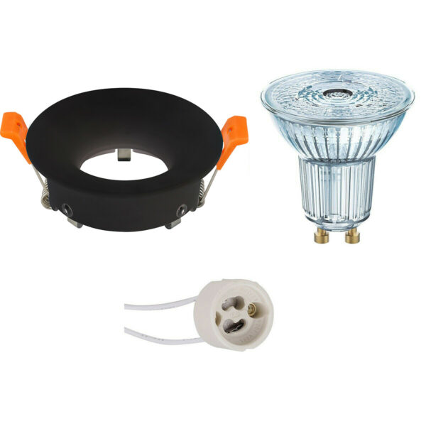 LED Spot Set – LEDVANCE Parathom PAR16 930 36D – GU10 Fitting – Dimbaar – Inbouw Rond – Mat Zwart – 5.5W – Warm Wit 3000K – Ø85mm Bestellen via ledinbouwverlichting