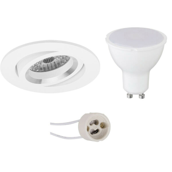 LED Spot Set – Pragmi Aerony Pro – GU10 Fitting – Inbouw Rond – Mat Wit – 4W – Natuurlijk Wit 4200K – Kantelbaar – Ø82mm Bestellen via ledinbouwverlichting