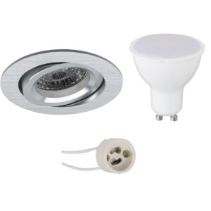 LED Spot Set – Pragmi Aerony Pro – GU10 Fitting – Inbouw Rond – Mat Zilver – 4W – Warm Wit 3000K – Kantelbaar – Ø82mm Bestellen via ledinbouwverlichting