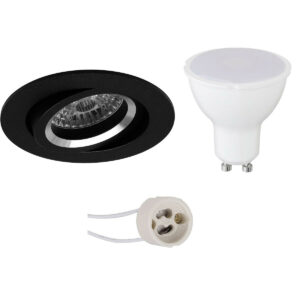 LED Spot Set – Pragmi Aerony Pro – GU10 Fitting – Inbouw Rond – Mat Zwart – 4W – Natuurlijk Wit 4200K – Kantelbaar – Ø82mm Bestellen via ledinbouwverlichting