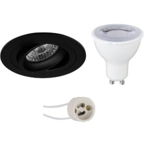 LED Spot Set – Pragmi Alpin Pro – GU10 Fitting – Dimbaar – Inbouw Rond – Mat Zwart – 6W – Helder/Koud Wit 6400K – Kantelbaar Ø92mm Bestellen via ledinbouwverlichting