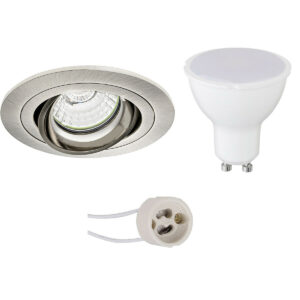 LED Spot Set – Pragmi Alpin Pro – GU10 Fitting – Inbouw Rond – Mat Nikkel – 4W – Warm Wit 3000K – Kantelbaar – Ø92mm Bestellen via ledinbouwverlichting