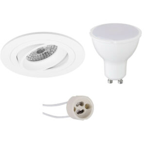 LED Spot Set – Pragmi Alpin Pro – GU10 Fitting – Inbouw Rond – Mat Wit – 4W – Helder/Koud Wit 6400K – Kantelbaar Ø92mm Bestellen via ledinbouwverlichting