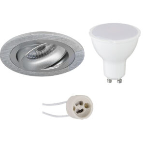 LED Spot Set – Pragmi Alpin Pro – GU10 Fitting – Inbouw Rond – Mat Zilver – 6W – Natuurlijk Wit 4200K – Kantelbaar Ø92mm Bestellen via ledinbouwverlichting