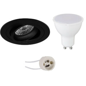 LED Spot Set – Aigi – Pragmi Alpin Pro – GU10 Fitting – Inbouw Rond – Mat Zwart – 8W – Warm Wit 3000K – Kantelbaar Ø92mm Bestellen via ledinbouwverlichting