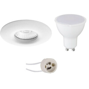 LED Spot Set – Pragmi Luno Pro – Waterdicht IP65 – GU10 Fitting – Inbouw Rond – Mat Wit – 4W – Warm Wit 3000K – Ø82mm Bestellen via ledinbouwverlichting